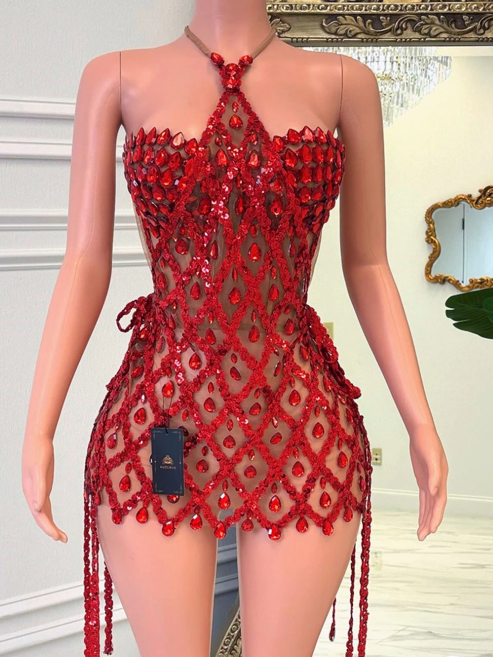 Amekana- Akoi red corset dress set